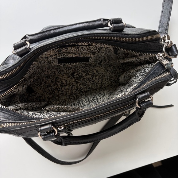 Rebecca Minkoff Black Leather Zipper Satchel Bag - Picture 3 of 7